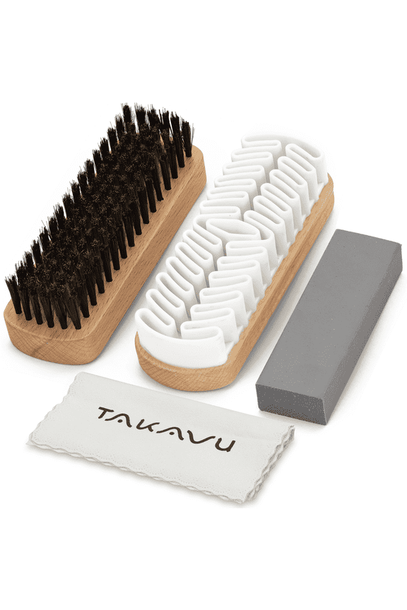 Premium Suede and Nubuck Leather Shoe Cleaning Kit, 4-Piece Brush and Eraser Set