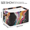 thumbnail image 4 of Yayeee Canvas Storage Basket with Handles for Shelves Fabric Bins Closet Organizer, Colorful Black, 4 of 8