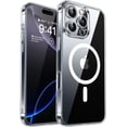 thumbnail image 1 of Magnetic Case for iPhone 16 Pro Max with Full Camera Protection [Compatible with Magsafe] [Translucent Matte] Protective Phone Case, Hot Pink,Clear, 1 of 5