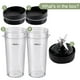 thumbnail image 4 of Equust Vasos de licuadora Ninja de 5 piezas de repuesto, vasos individuales de 16 oz con tapas para sorber y sellar, cuchilla extractora de 6 aletas, compatible con licuadoras Nurti Ninja Pro BL660 BL, 4 of 6