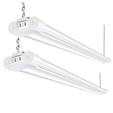 

4FT 2 Pack 42W Linkable LED Shop Light for Garage 4400lm Utility Light Fixture 5000K Daylight LED Workbench Light With Plug hanging or Surface Mount White ETL