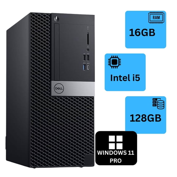 Dell OptiPlex 3060 Tower Desktop Computer | Intel Hexa-Core i5-8500 (3 GHz)| 8GB RAM | 128GB SSD | Windows 11 | Home or Office PC