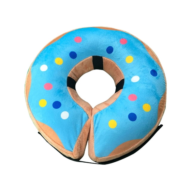 CSChome Cat Cone Collars Pet Collar Cartoon Printing Fastener Adjustment Inflatable Lick-Proof After Surgery Supplies