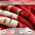 thumbnail image 3 of WOOW DEPOT Thick Fleece Bed Blanket, 1 PCS Rose Ornate Printed 7.3 lbs Heavy, Soft Warm Mink Blanket Luxurious Reversible, Full Queen 78.7" x 90.5", Red, 3 of 7