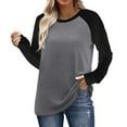 thumbnail image 2 of LIaqionyy Oversized T Shirts for Women Long Sleeve Workout Tops Fall Fashion Gym Casual Tees Clothes, 2 of 7