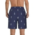 thumbnail image 3 of Kll Anchor Heart Blue Men'S Casual Summer Beach Shorts Hawaiian Shorts With Pockets-3x-Large, 3 of 9