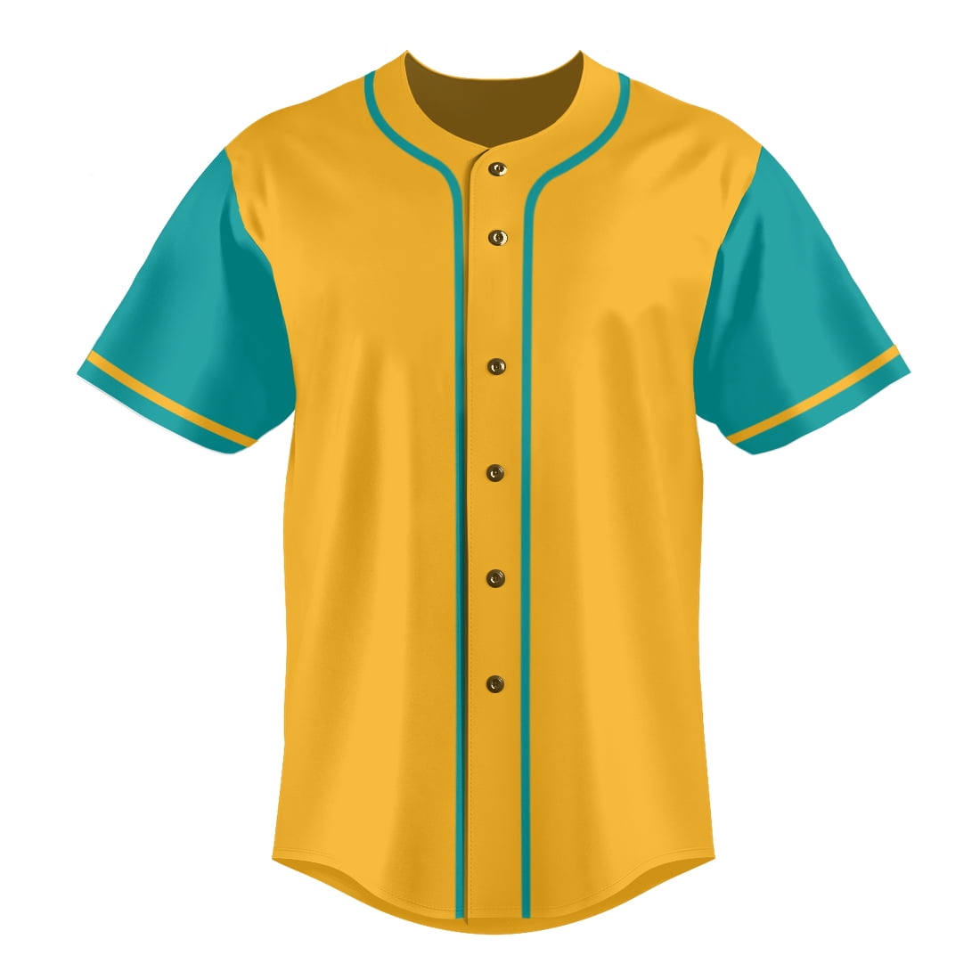 Yellow Baseball Shirts Sports Uniform for Men Hip Hop Softball Sports Active Tee