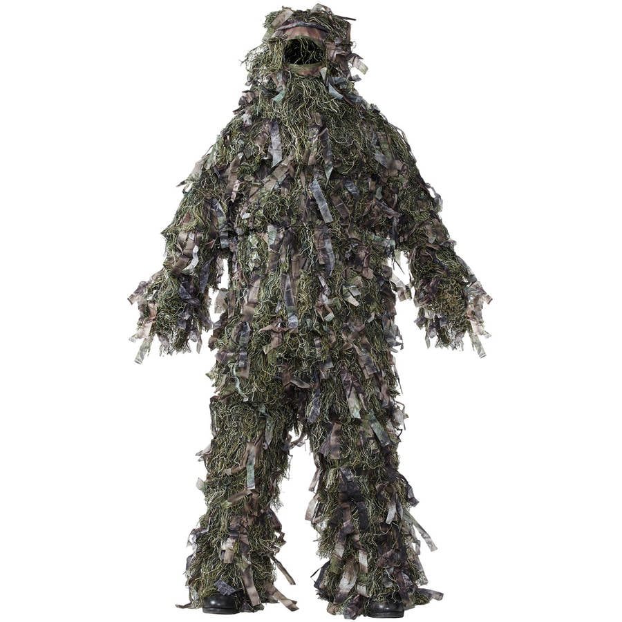 Adult Ghillie Suit M-XXL Camo Woodland Camouflage Forest Hunting 3D 4Piece Bag 