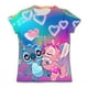 thumbnail image 2 of Camisetas de Disney Stitch para niñas, ropa informal de verano de manga corta con bonitos dibujos animados para niños, camisetas con corazones, camisetas suaves para niños, 2 of 5