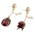 thumbnail image 1 of Pendientes creativos de capullos de flores naturales con resina epoxi UNA, 1 of 9