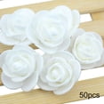 thumbnail image 1 of Cabezas de flores artificiales de 3,5 CM, decoración de cocina para el hogar para boda DIY (blanco puro), 1 of 8