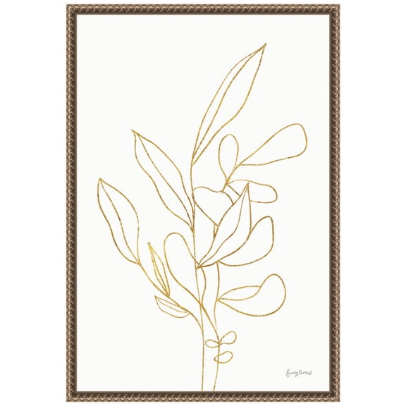 Amanti Art Rooted Florals V Gold Framed Canvas Wall Art Print