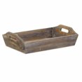 thumbnail image 1 of Plateau de Service Rectangulaire en Bois Finition Brun Rustique Foncé avec Poignées, 1 of 1