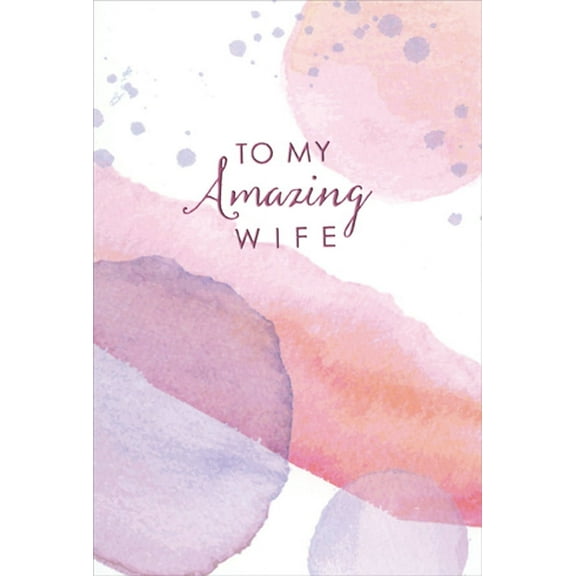 Pictura My Amazing Wife: Large Watercolor Drops Mother's Day Card for Wife