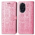 thumbnail image 1 of Funda Cartera FOXDOCK para Honor 200 , Flip PU con Relieve de Gatos y Perros, Tarjetero y Soporte, 1 of 6