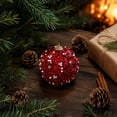 thumbnail image 5 of OCCOA Sequin Pearl Christmas Ball Ornaments Glitter Hanging Baubles in Teal Gold Red for Xmas Tree Wreath Holiday Decor Home Accents Party Supplies, Red, 5 of 6