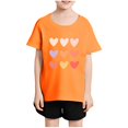 thumbnail image 2 of Plebaso T-Shirts à Imprimé Cœur pour Garçons et Filles, Col Rond, Manches Courtes Décontractées, Hauts Graphiques Mignons pour Enfants, 2 of 3