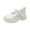 White, variant on Toddler Girls Sparkly Mary Jane Shoes Glitter Star Upper Pearl Ankle Strap Platform Princess Shoes Kids Dress Shoes for Party Wedding