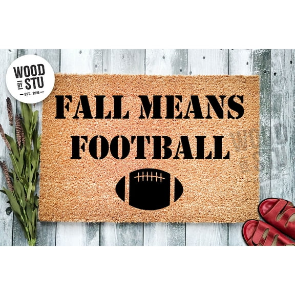 Doormat Fall Means Football Home Gift Housewarming Gift Cute Doormat B (18" x 30") #4104