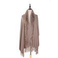 thumbnail image 5 of Prolriy Shawl Wraps for Women Solid Color Imitation Single Color Hanging Hair Fashion Scarf Versatile and Warm Scarf for Women Scarf for Women Khaki, 5 of 6