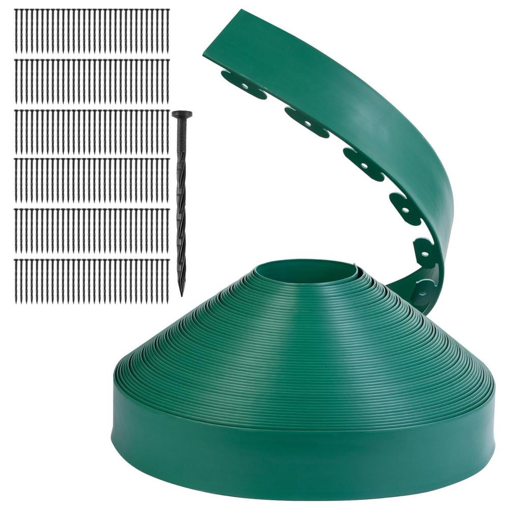 （4 Inch Tall Lawn Edging No Dig）150/200ft Landscape Edging,Garden Edging Border,Lawn Edging and Landscape Border No Dig Flower Bed Border Plastic Garden Edging Border Rubber Landscape Edging