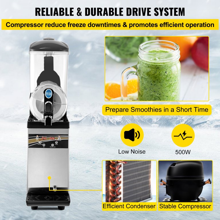 KFFKFF 15L 500W Commercial Slushy Machine Margarita Machine 