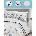 thumbnail image 4 of Quilts Twin XL Size, Blue Butterfly Farmhouse Soft Comforter Bedding Set for Bed, Spring Pastoral Butterflies Lightweight Quilted Bedspread with Pillow Cover(2 Pieces) for All Season, 68x98 Inch, 4 of 6