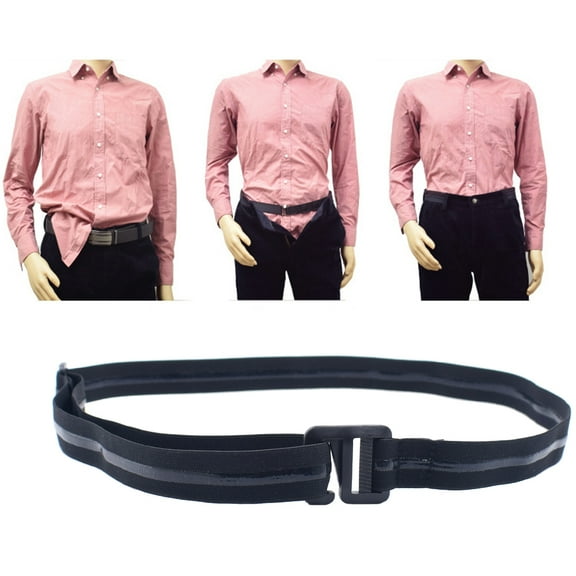 Beaupretty Elastic Black Shirt Belt Stays Tuck Band for Shirt Keeping Under Pants Accessories