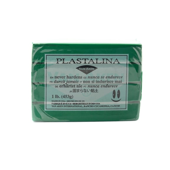 Plastalina Modeling Clay green, 1 lb. bar (pack of 8)