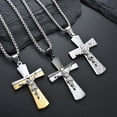 thumbnail image 2 of Classic Design Commemorate Jesus Cross 14K Yellow Gold Pendant Necklace Men Women Fashion Cross Necklace Trendy Jewelry Pendant, 2 of 6