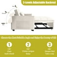 thumbnail image 3 of 55 Inch Convertible Futon Sofa Bed,Modern Loveseat Sleeper Sofa Couch with Pull-Out Sofa Bed for Living Room,Small Space - Beige, 3 of 8