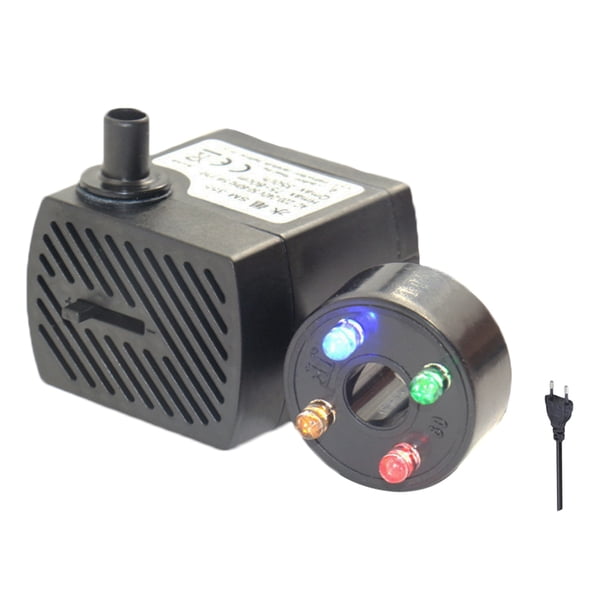 bomba de agua sumergible del acuario de la luz colorida de 350L/H 5W 4 LED para la fuente de la charca Enchufe europeo