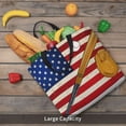 thumbnail image 7 of Lafuoo American Flag And Baseball Pattern Single Shoulder Convenience Bag, Large Capacity Zippered Handbag for Shopping, Unisex-One Size, 7 of 7