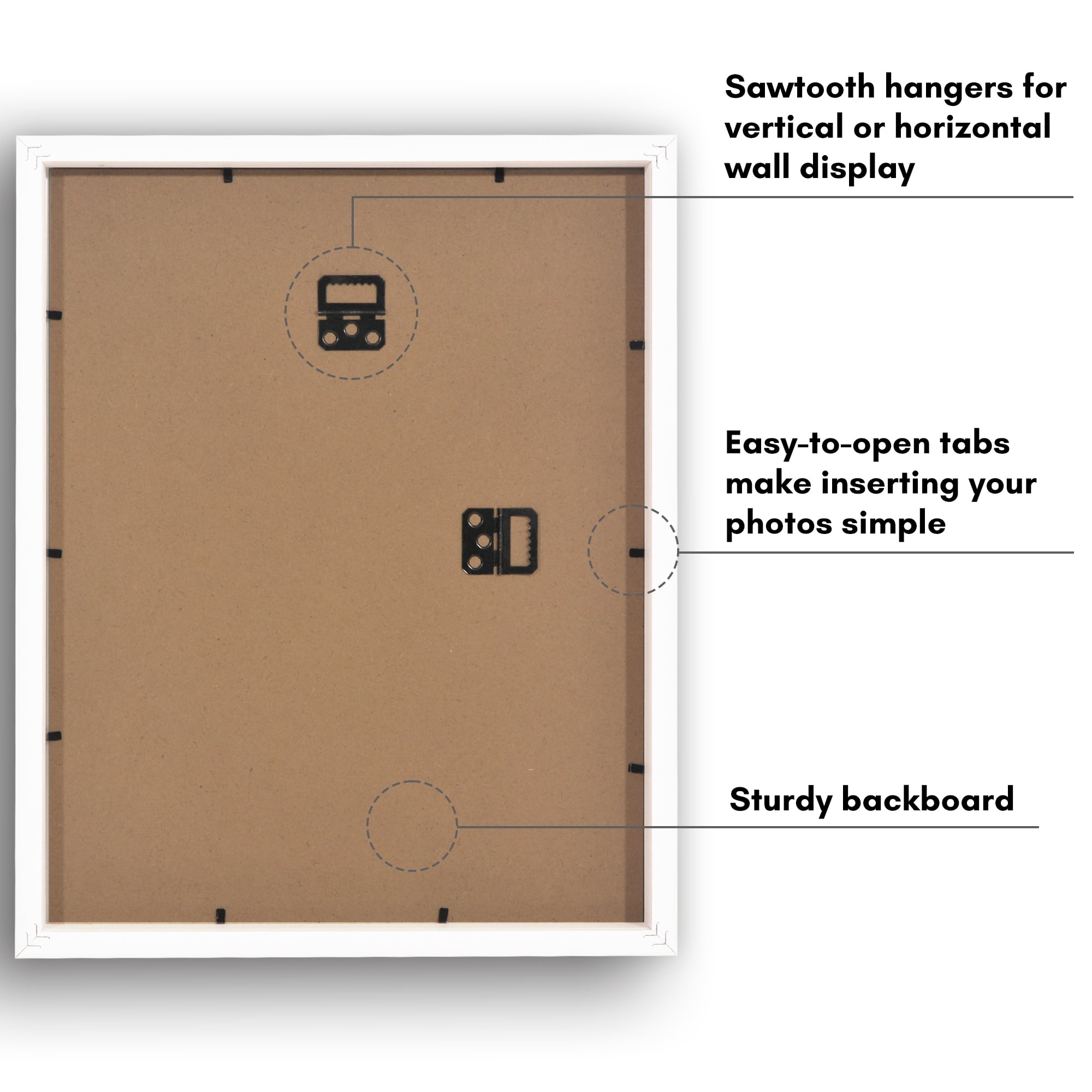 Americanflat 11x14 Picture Frame with Shatter-Resistant Glass with 8x10 Mat Display Photo Soho Deep - White