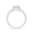 thumbnail image 2 of ANGARA Natural Emerald-Cut 1.4 ct Morganite Engagement Ring with Diamond Halo in 14K White Gold for Women | Birthday, Anniversary, Jewelry Gift for Women | Natural Morganite Ring, 2 of 8