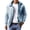 Blue, variant on comerut Men Winter Coat Zipper Fleece Solid Color Thick Turn-down Collar Keep Warm Casual Plus Size Long Sleeves Retro Outdoor Coat for Motocycling