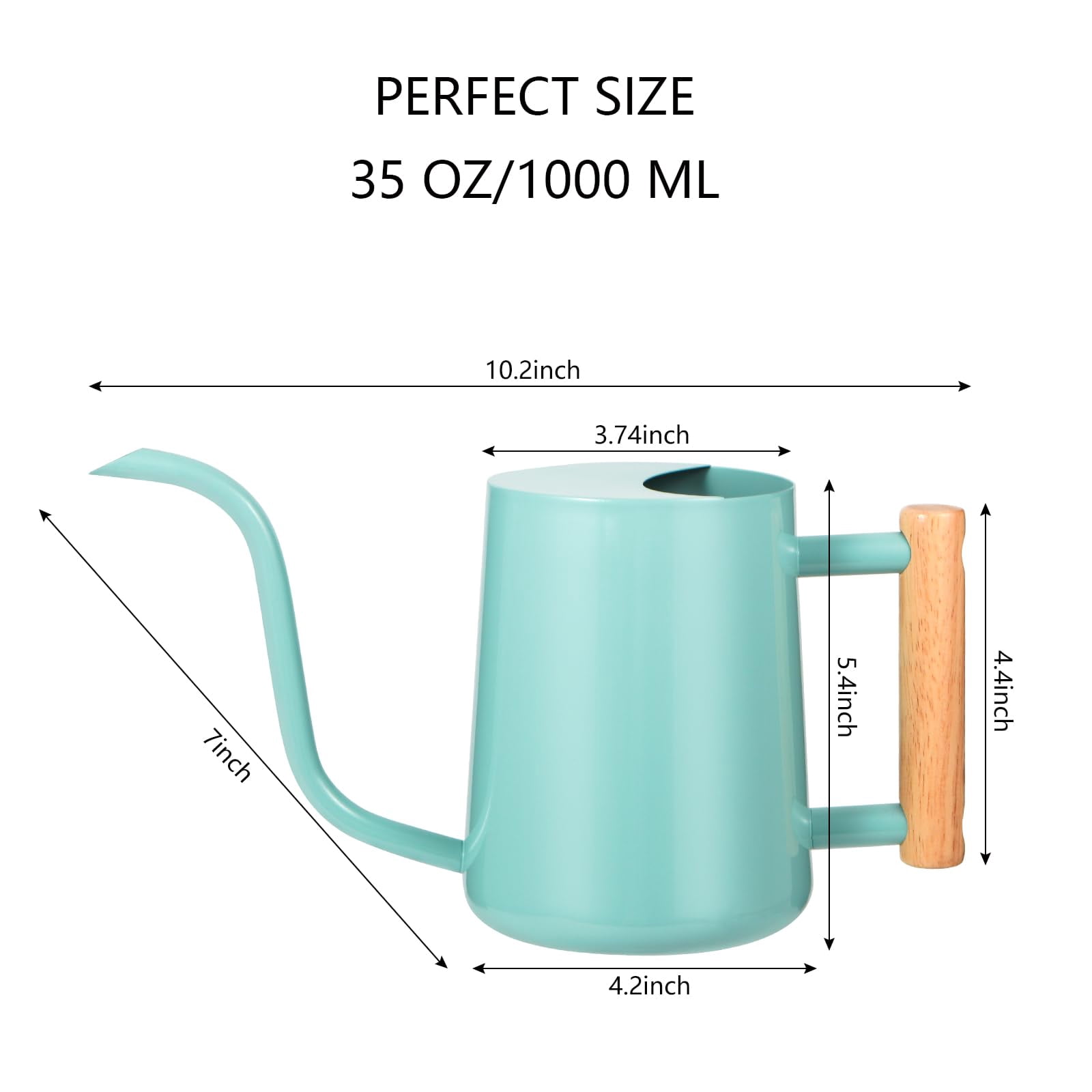 Watering Can Indoor Plants, 35oz Small Stainless Steel Metal Watering Can Modern Decorative Watering Pot with Long Spout for Indoor House Plant Bonsai Garden Flowers (Copper) - GREEN