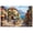 Unframe-style, variant on Vibrant Mediterranean Coastal Canvas Wall Art Print, Picturesque European Village Seascape Painting, Colorful Charming Town Street Scene Artwork for Living Room Bedroom Home Decor
