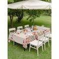 thumbnail image 3 of Outdoor Tablecloth with Umbrella Hole and Zipper, Valentine's Day Rectangle Table Cloth 60x120 Inch Waterproof Tablecloth, Watercolor Love Flowers Leaves Plants Beige Picnic Table Cover for Patio, 3 of 7