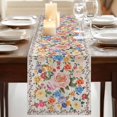 thumbnail image 3 of Table Runners 72 Inches Long Dress Scarves, Boho Pink Flowers Farmhouse Kitchen/Dining Table Runner, Coffee Tablerunners, Colorful Floral Spring Vintage Botanical 18x72 Inch, 3 of 9