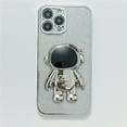 thumbnail image 1 of For iPhone 14 Pro Max 6.7 Inch Bling Plating Astronaut Hidden Stand Case,Cute 6D Bear Stand Glitter Phone Case for Women Girls Soft TPU Shockproof Back Cover, 1 of 5