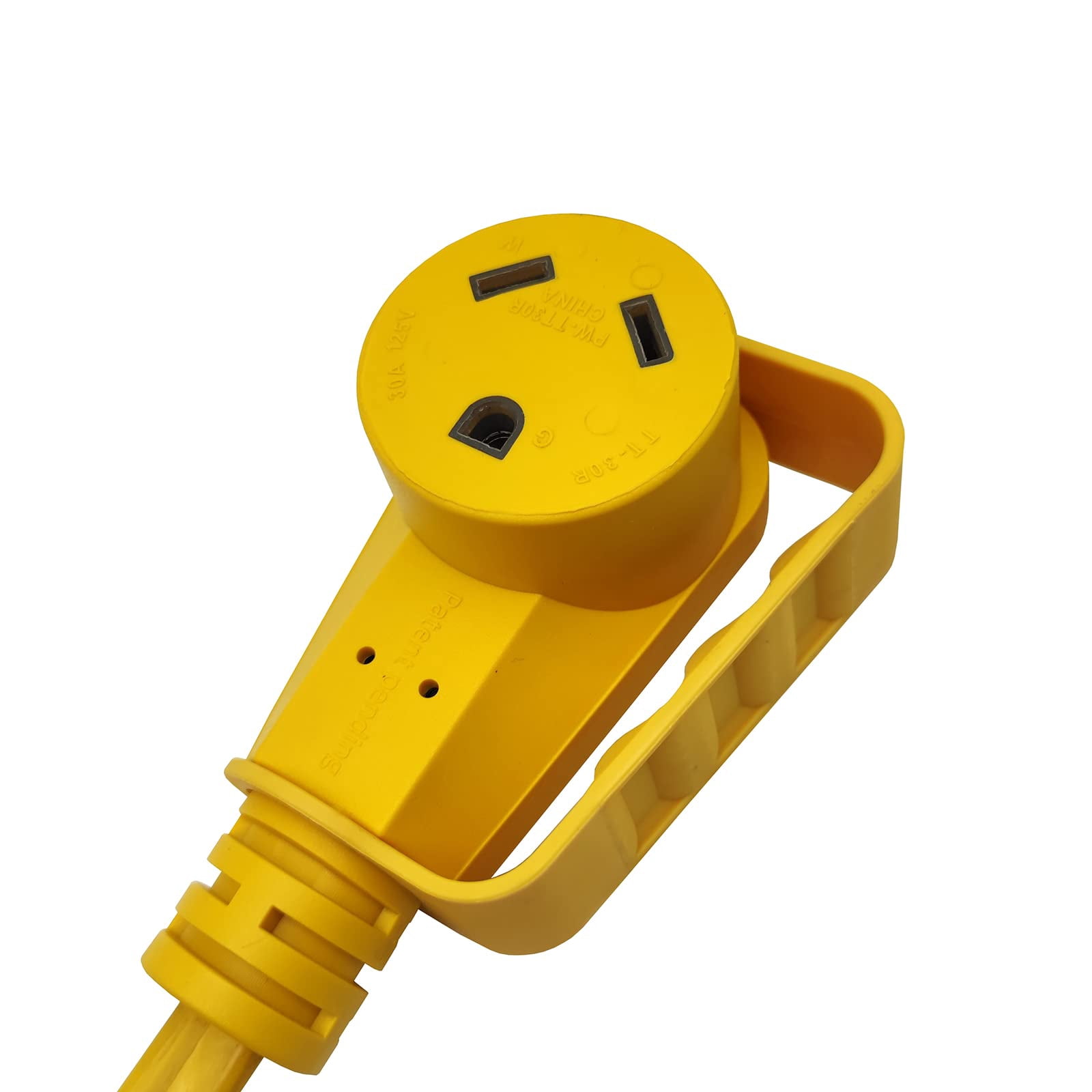 Parkworld 64378 RV 30A Extension Cord NEMA TT-30 with Handle, Camper 30amp TT-30P to TT-30R Flat Cable (50FT)