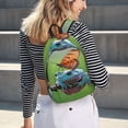 thumbnail image 5 of Disketp Butterfly Landing On Head Dumpy Frog print Canvas Backpack Lightweight Travel Daypack Student Rucksack Laptop Backpack-Small, 5 of 5