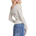 thumbnail image 2 of DKNY Jeans Womens Ribbed Asymmetrical Neck Pullover Sweater, 2 of 2
