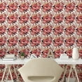 thumbnail image 2 of Ambesonne Peony Peel & Stick Wallpaper for Home, Dreamy Flowers Aquarelle Dots, 13"x36", Pale Ruby Dried Rose Grey, 2 of 5
