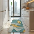 thumbnail image 4 of Teal Gold Wave Marble Pattern Kitchen Rug Mat,Kitchen Runner Rugs Non Skid Washable,Decorative Kitchen Floor Mats for Kitchen,Sink,Laundry,17"x47.2", 4 of 7