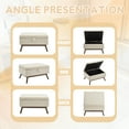thumbnail image 3 of HUJHKIO 3 in 1 Lift Top Coffee Table with Storage, Wooden Stool for Living Room, Microsuede Fabric, Beige, 3 of 9