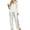 White, variant on Women's Satin Pajamas Set 2 Piece Striped Silk Long Sleeve Pjs Button down Collared Neck Shirts Loose Pants Loungewear Matching Sets(S,White)