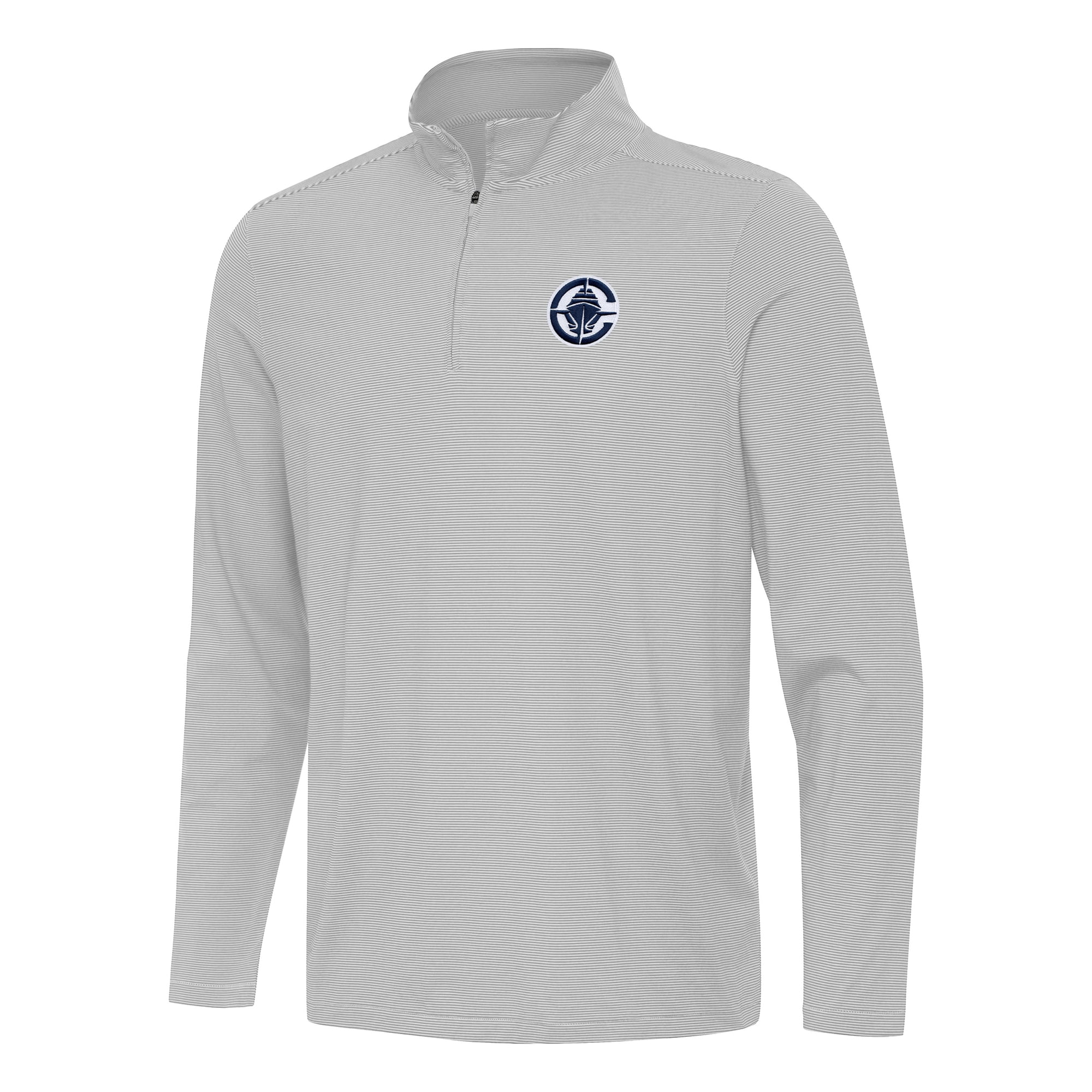Men's Antigua Gray LA Clippers Twine Quarter-Zip Top
