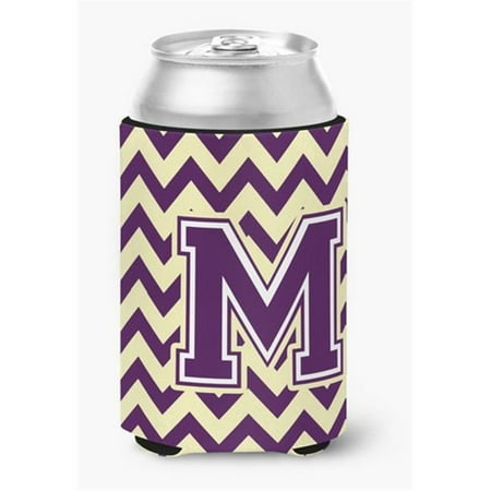 

Letter M Chevron Purple & Gold Can or Bottle Hugger 0.25 x 4 x 5.5 in.